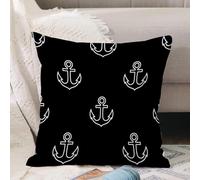 VJIZLOQB Housses de Coussin Court Peluche Carré Taie d'oreiller pour Sofa Canapé Chambre Chaise Domicile Décor,Motif vectoriel d'ancre. Ancre imprimée sans Couture pour Impression ou vête,40x40cm