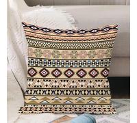 VJIZLOQB Housses de Coussin Court Peluche Carré Taie d'oreiller pour Sofa Canapé Chambre Chaise Domicile Décor,Impression d'art Tribal aztèque sur la Culture Traditionnelle sud-américaine,40x40cm