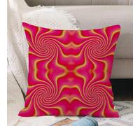 VJIZLOQB Housses de Coussin Court Peluche Carré Taie d'oreiller pour Sofa Canapé Chambre Chaise Domicile Décor,Illustration surréaliste en 3D. Géométrie sacrée. Motif de Relaxation psyché,45x45cm