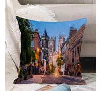 VJIZLOQB Housses de Coussin Court Peluche Carré Taie d'oreiller pour Sofa Canapé Chambre Chaise Domicile Décor,Décor de Phare, Impression d'art sur Le thème du Voyage, Phare, mouettes, Nu,50x50cm