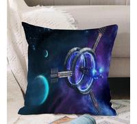 VJIZLOQB Housses de Coussin Court Peluche Carré Taie d'oreiller pour Sofa Canapé Chambre Chaise Domicile Décor,Porte de Saut vers Anuradha-Prime,40x40cm