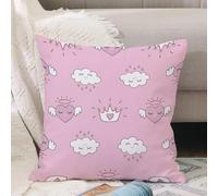 VJIZLOQB Housses de Coussin Court Peluche Carré Taie d'oreiller pour Sofa Canapé Chambre Chaise Domicile Décor,Joli modèle sans Couture avec des Coeurs et des gribouillages d'amour,40x40cm
