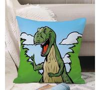 VJIZLOQB Housses de Coussin Court Peluche Carré Taie d'oreiller pour Sofa Canapé Chambre Chaise Domicile Décor,Dinosaure Qui lève Le Pouce. Il Peut Tenir n'importe Quoi et il est séparé d,40x40cm
