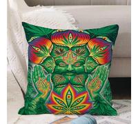 VJIZLOQB Housses de Coussin Court Peluche Carré Taie d'oreiller pour Sofa Canapé Chambre Chaise Domicile Décor,Motif Floral en Design Fractal. Œuvre d'art pour Le Design créatif et Le Div,40x40cm