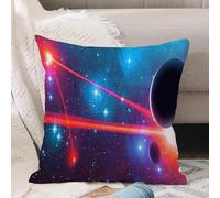 VJIZLOQB Housses de Coussin Court Peluche Carré Taie d'oreiller pour Sofa Canapé Chambre Chaise Domicile Décor,Art Spatial. Objet astronomique. Image de Science-Fiction. Illustration 2D.,40x40cm