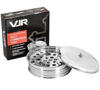 VJR Plateaux de Communion avec Couvercle, Plateau de Service à Vin Sacré - Pack 1 Set en Acier Inoxydable - Plateau pour Églises - Fournitures de Communion Contenant 40 Coupelles Alimentaires