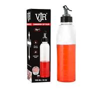 VJR Remplisseur de tasse de communion 1000 ml avec bouchon à bouton-poussoir en plastique blanc multifonction, conçu pour minimiser les déversements, fournitures d'église, léger, facile à nettoyer