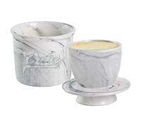 Vjsujehgy Beurrier pour Comptoir avec Eau, Garde-Beurre pour Beurre à Tartiner Beurrier en Céramique avec Couvercle pour Comptoir B