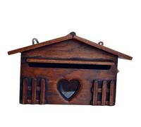 Vjsujehgy Boîte aux lettres Rustique Large 1pc | Boîte aux lettres en bois robuste au style rustique, dimension 31x18.5x10 cm, extérieur protégé.