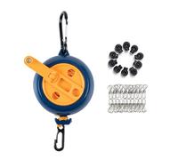 Vjsujehgy Corde à Linge de Voyage Portable, Corde à Linge Rétractable de 32,8 Pieds, Corde à Linge de Camping avec 20 Pinces à Linge et 10 Bouchons