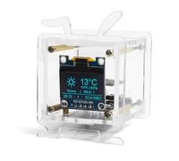 Vjsujehgy Kits D'Horloge Électronique Miniatures DIY Esp8266 avec Écran OLED et Prise en Charge du Réseau WiFi 2,4 G avec Boîtier et Pièces Détachées à Souder
