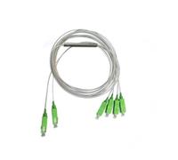 VJSUWI Répartiteur PLC 2 * 4, 10 Mini-boîtiers SC/coudés, câble Blanc 1 m, coupleur Fibre Optique 2 vers 4, Tube en Acier 0,9 mm, Livraison Rapide