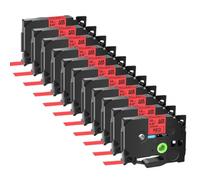 VJZYUTSW 11pk 12 mm Multicolore Tze 231 631 Le Ruban d'étiquette Fonctionne avec TZ 531 131 Ribbons Compatible Compatible avec l'imprimante d'étiquette PT-H110 PT-HD200(Black on Red)