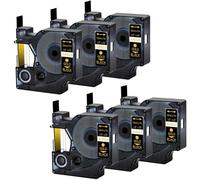 VJZYUTSW 12 mm sur Bande d'étiquette Noire 6pack Compatible avec D1 A45024 Compatible avec Les modèles LabelManager 210D 280 360D 420p 450D