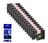 VJZYUTSW 15pk 6 9 12 18 24 mm Tze 231 Black on White Label Tapes Fonctionne avec Tze 241 335 131 TZ 631 Compatible Compatible avec Les imprimantes d'étiquette(Red on Clear)