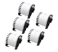 VJZYUTSW 5 Rouleaux DK-11234 DK-11247 DK-22211 DK-22212 DK-11209 Papier à étiquette Thermique Compatible avec QL-1100 QL-1050N QL-720NW QL-800 QL-810W QL-820NWB QL-1155NWB(5 Rolls DK-22211)