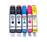 VJZYUTSW Cartouche à Encre 655xl 655 Compatible Compatible avec Les modèles de DeskJet Ink Advantage 3525 5525 4615 4625 4525 6520 6525 6625 Imprimante à Jet d'encre(1 Set 5PCS)