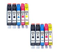 VJZYUTSW Cartouche à Encre 655xl 655 Compatible Compatible avec Les modèles de DeskJet Ink Advantage 3525 5525 4615 4625 4525 6520 6525 6625 Imprimante à Jet d'encre(2 Set 10PCS)