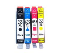 VJZYUTSW Cartouche à Encre 655xl 655 Compatible Compatible avec Les modèles de DeskJet Ink Advantage 3525 5525 4615 4625 4525 6520 6525 6625 Imprimante à Jet d'encre(1 Set 4PCS)
