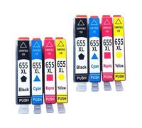 VJZYUTSW Cartouche à Encre 655xl 655 Compatible Compatible avec Les modèles de DeskJet Ink Advantage 3525 5525 4615 4625 4525 6520 6525 6625 Imprimante à Jet d'encre(2 Set 8PCS)