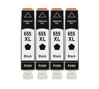 VJZYUTSW Cartouche à Encre 655xl 655 Compatible Compatible avec Les modèles de DeskJet Ink Advantage 3525 5525 4615 4625 4525 6520 6525 6625 Imprimante à Jet d'encre(Black 4PCS)