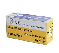 VJZYUTSW Europe SJIC22P 22P Étiquette imprimante Pigment Cartridge Compatible avec la série TM-C3500 3500(Y 1PC)