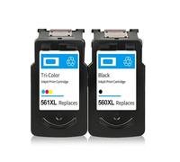 VJZYUTSW Kit de Recharge Compatible Compatible avec PG 560 CL 561 Les Cartouches fonctionnent avec TS7450 TS7451 TS 7450 TS5350 TS5351 TS5352 TS5353 Printers(1SET)