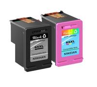 VJZYUTSW Remanufacturé 65 65xl Black Color Ink Cartridge Remplacement Compatible avec 5055 5058 5052 DeskJet 3755 2622 Imprimantes(1 Black 1 Color)