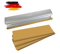 VKE Grande Cale a Poncer 40×10×3 cm, Cale a Poncer Angle en Aluminium pour Cloisons Sèches, 90 Degrés Ponceuse a Main avec Papier Poncer 3 × P120, 3 × P180, 3 × P240, Outil de Polissage Mural