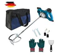 VKE Malaxeur, Malaxeur Mortier Colle 2400 W à 6 Vitesses, Max. 1200 tr/min Melangeur Beton Avec Bouton de Réglage de Vitesse Fixe, Betonniere électrique Avec Sac de Rangement, Mélangeur Peinture