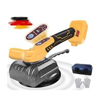 VKE Vibrante Carrelage Adsorbable 100 KG Carreaux, Ventouse Vibrante Carrelage, 5 Vitesses et Des Ventouses 130 MM, Vibreur Carrelage est Livré Avec un Sac de Rangement, Jaune(Piles non Incluses)