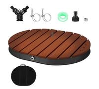 Vkechh Douche de sol, douche extérieure, douche de piscine en WPC, douche de jardin avec 22 buses en cuivre, jusqu'à 4 m de hauteur de fontaine, roue réglable, antidérapante, résistante aux