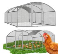 Vkechh Enclos 3 x 6 x 2 m - Enclos en métal pour poules, petits animaux, volière avec bâche de toit, enclos pour animaux domestiques, poules, volailles, petits animaux