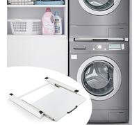 Vkechh Lot de 2 cadres intermédiaires pour machine à laver 60 x 60 cm - Cadre de connexion pour machine à laver et sèche-linge - Avec étagère - Pour machine à laver et sèche-linge