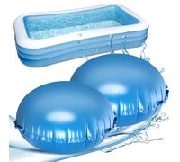 Vkechh Lot de 2 coussins de piscine ronds - Diamètre 2 m - Avec corde de 2 x 4 m - Résistant à l'hiver jusqu'à -25 °C - Résistant aux UV et au chlore - Avec kit de réparation et valve de coussin en