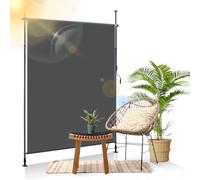 Vkechh Store vertical sans perçage et réglable en hauteur 214 à 305 cm, largeur 2 m, avec manivelle, protection UV 50+ et imperméable, pour terrasse et jardin, 180 g en polyester PU (anthracite)