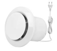 Vkechh Ventilateur de salle de bain rond - 100 mm - 100 m³/h - IPX4 | Avec clapet anti-retour, prise et interrupteur, silencieux, montage mural et plafond, pour garage, cave, atelier, cuisine