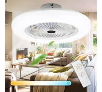 Vkechh Ventilateur Plafond avec Lumiere et Telecommande Silencieux 55cm 80W Plafonnier Ventilateur de Plafond Dimmable 3 Vitesses vent Timing Lustre Ventilateur pour Chambre à coucher,salon