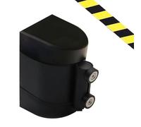 Vkeots Barrière de Ceinture rétractable à Attraction magnétique Noire, avec Accessoires de Montage, barrière de Cordon de sécurité à Montage Mural magnétique de 2/3/5/10M(A,3M/9.8FT)