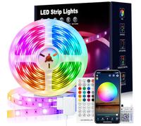 VKH Ruban LED 10m, Bande LED Bluetooth RGB LED 10m autocollante avec télécommande et APP, Guirlande lumineuse LED pour chambre Gaming Party