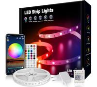 VKH Ruban LED 10m, Bande LED RGB Multicolore avec Télécommande et Application, 16 Millions de Couleurs, Décoration Lumineuse pour Chambre, Noël, Fête, Anniversaire et Mariage.(1 * 10m)