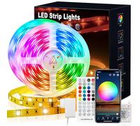 VKH Ruban LED 30m, Bande LED Bluetooth RGB LED 30m autocollante avec télécommande et APP, Guirlande lumineuse LED pour chambre Gaming Party (2 * 15m)