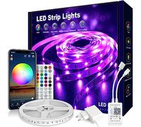 VKH Ruban LED 5m(30 LED/m), Bande LED RGB Multicolore avec Télécommande et Application, 16 Millions de Couleurs, Décoration Lumineuse pour Chambre, Noël, Fête, Anniversaire et Mariage.(1 * 5m)
