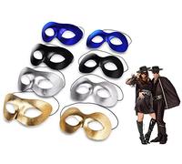 VKI® 4 Paires Masque Vénitien Homme et Femme, Zorro Masque Bal Masqué, Masque Carnaval Venise, Masque Deguisement Adulte, Or/Argent/Noir/Bleu