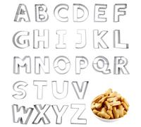 VKInman Lot de 26 emporte-pièces en acier inoxydable en forme de lettre de l'alphabet - Grande taille de 7,6 cm - Pour anniversaire, Noël, Nouvel An, vacances, décoration de fête - Convient pour