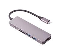 Vklopdsh Adaptateur USB HUB TypeC 6 en 1 USB C vers USB 3.0 Compatible pour Ordinateur Portable Pro PC