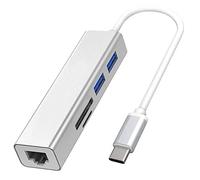 Vklopdsh Carte RéSeau TypeC vers RJ45 100M + Lecteur de Carte SD/TF + Station 'Accueil pour Convertisseur de Concentrateur USB3.0 HUB