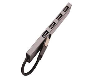 Vklopdsh Hub USB 4En1 Portable en Alliage 'Aluminium USB Type Une à 1 USB 3.0 5Gbps + 3 Adaptateur de Hub de Ports USB 2.0 Prend en Charge Toutes Les PéRiphéRiques USB