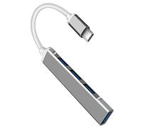 Vklopdsh UsbC Centre 4En1 Adaptateur de Moyeu en Aluminium de Type C avec Ports Usb3.0X1 + Usb2.0X3 pour/Pro 2017/2018 Xps Gris