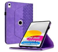 Vkooer 360 Drehbar Hülle Kompatibel mit iPad (A16) 11th/10th Generation (2025/2022),90 Grad Drehbar Ständer Hülle, Auto Schlaf/Aufwach Schutzhülle für iPad 11th 11 inch (2025) Tablet,Lila